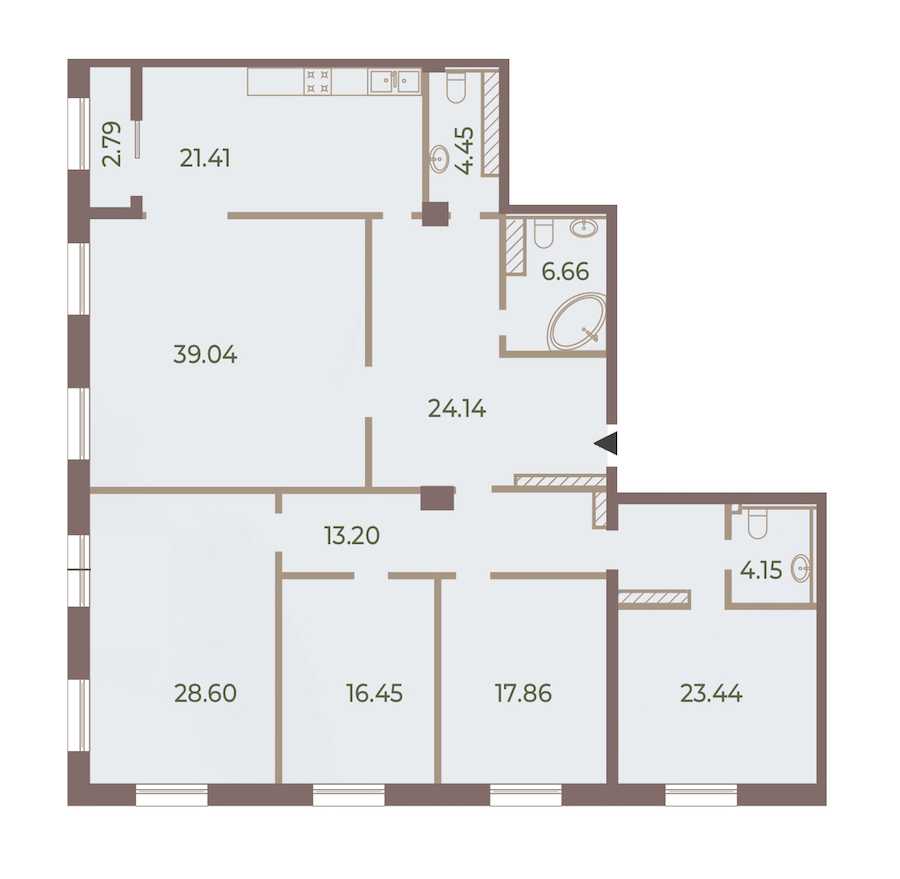 Пятикомнатная квартира в : площадь 200.8 м2 , этаж: 9 – купить в Санкт-Петербурге